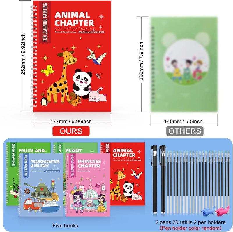 WANFRES Magic grooved writing practice book for kids age 3-5-8-10, Grooved handwriting practice for kids, Suitable for beginners to practice writing and line control. children's magic copybooks. - Image 2